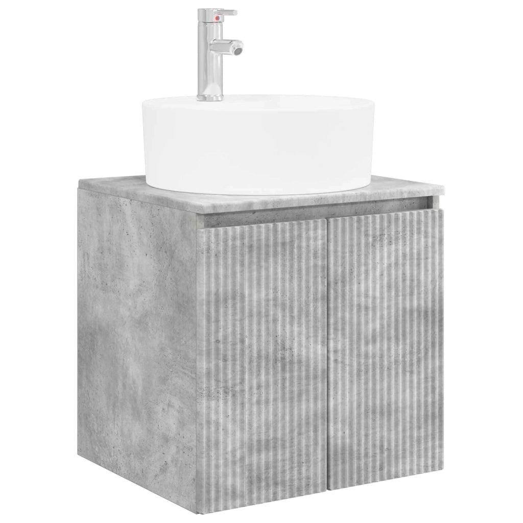 Set di Armadi da Bagno 4 pz Grigio Cemento Legno ingegnerizzato 3406466