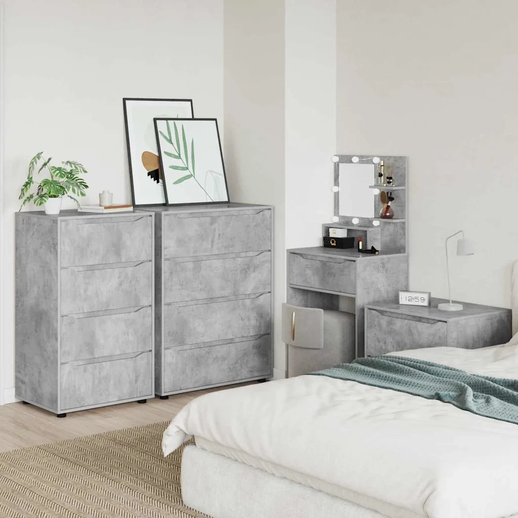 Armadi di Stoccaggio 2 pcs Grigio cemento 60 x 48 x 105 cm