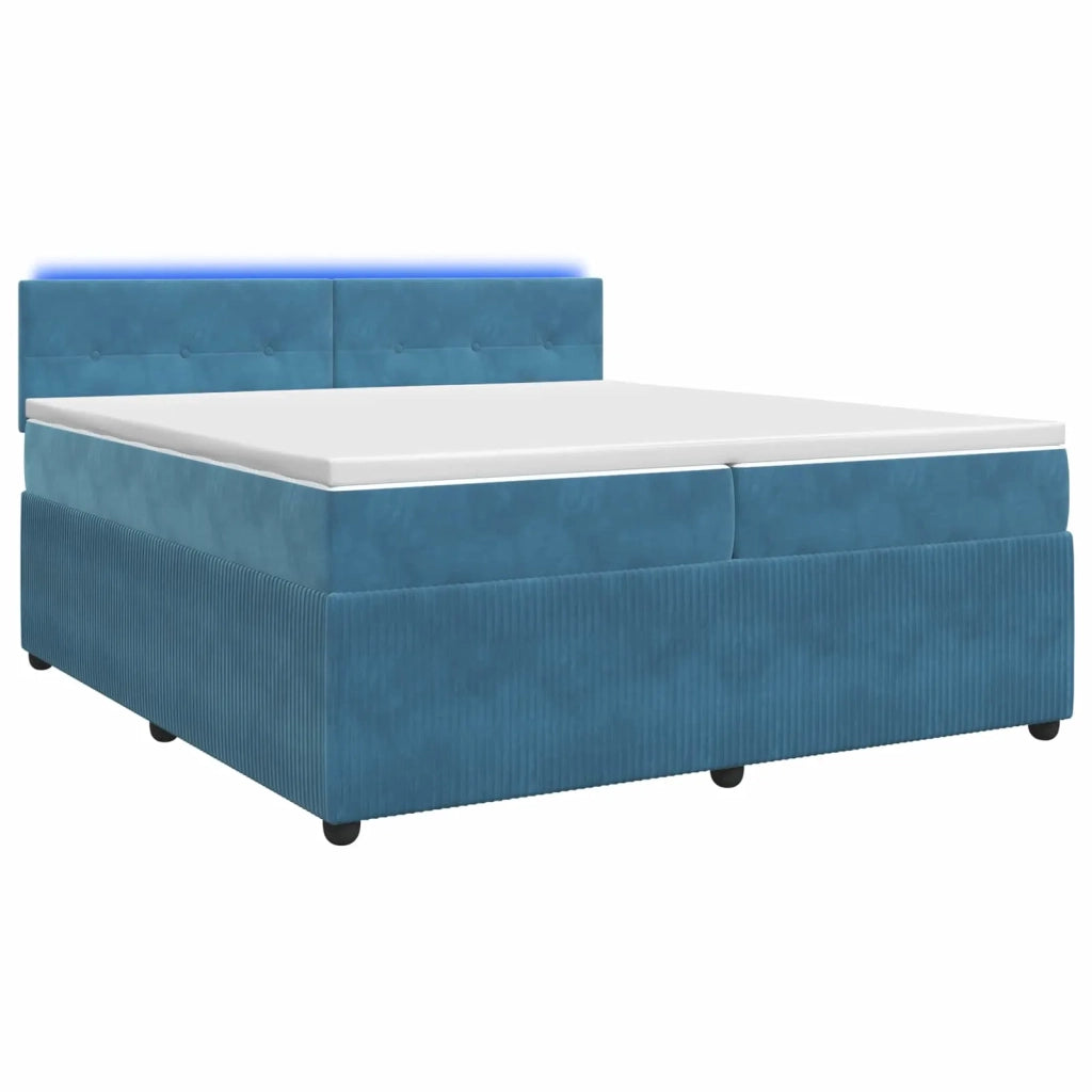 Letto box spring con materasso Blu 200 x 200 cm Velluto 3453213
