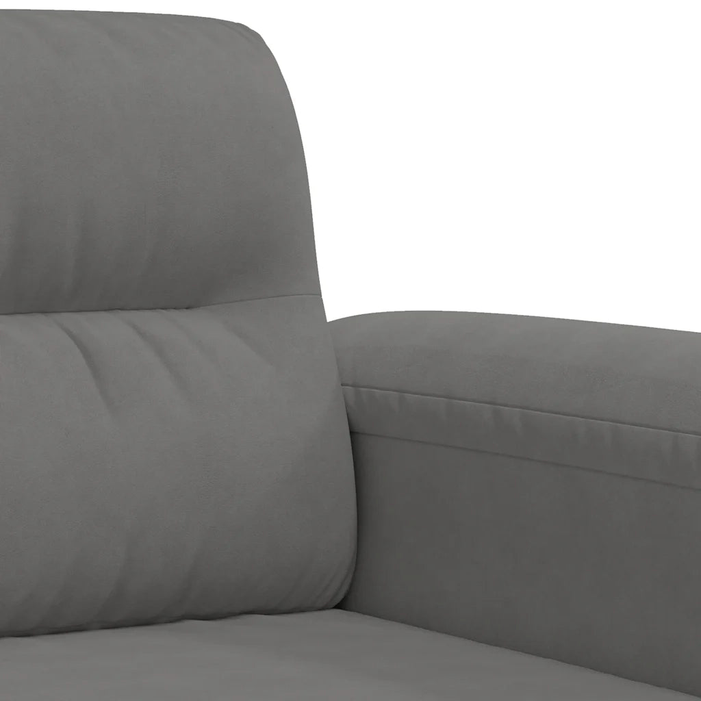 Divano a 2 Posti-Sofa 2 Posti Grigio Scuro 140 cm in Tessuto Microfibra