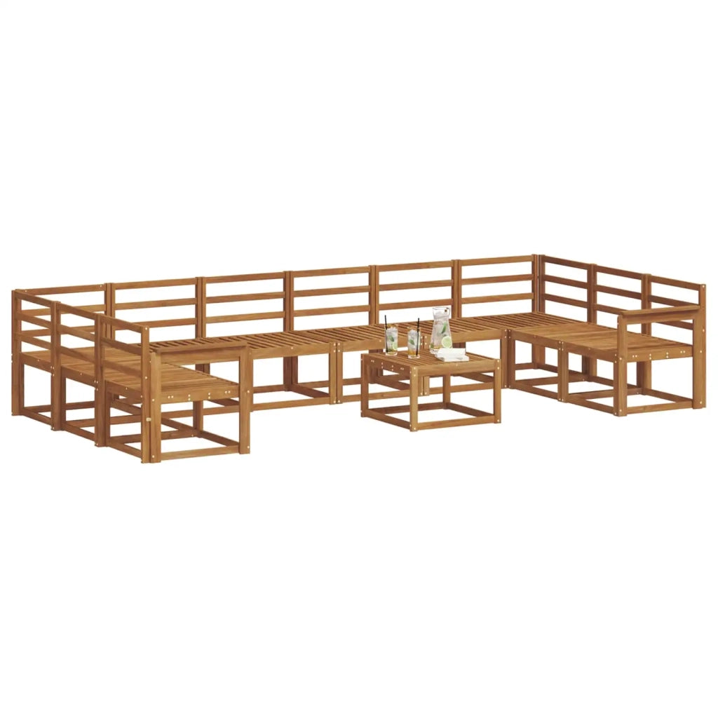 Set di divani da esterno 11 pcs Naturale