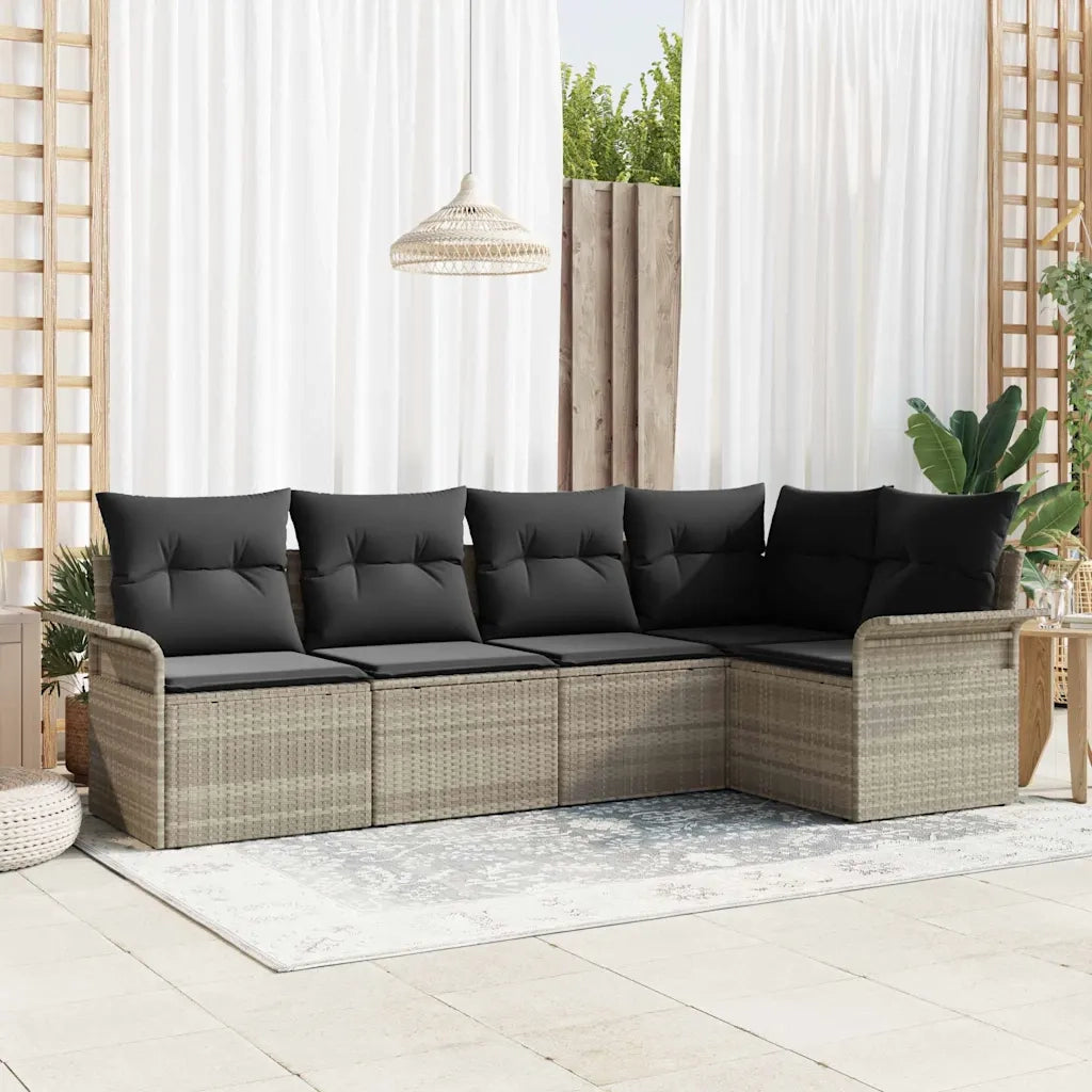 Set Divano da Giardino con cuscino 5 pcs polyrattan 3345362