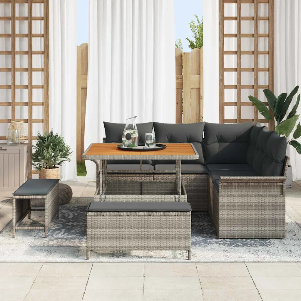 Set Divano da Giardino con cuscino con cuscino 8 pcs Grigio 3364078