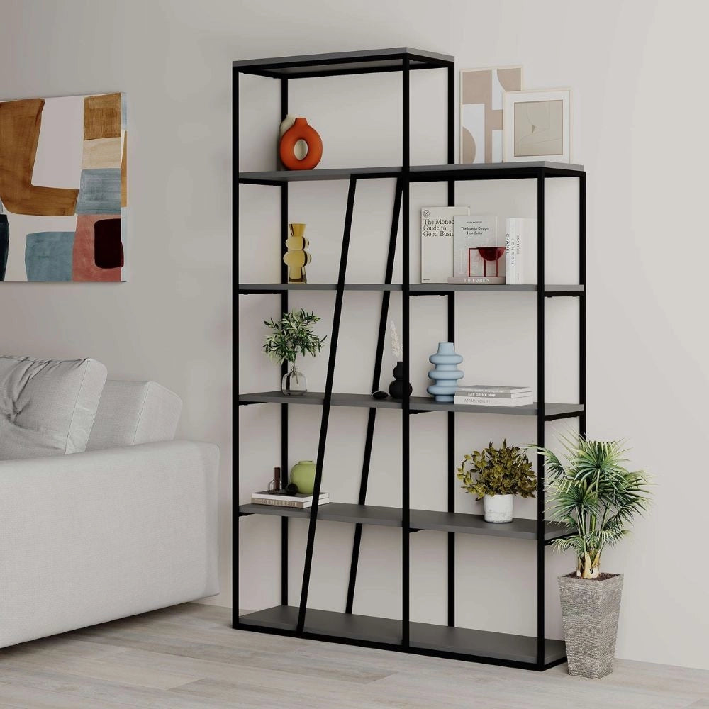 Libreria Pal colore antracite 110x29x178 cm
