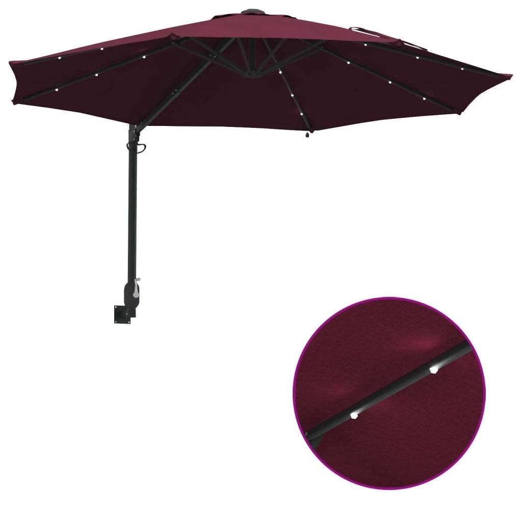Ombrello da giardino Rosso Bordeaux 248 x 248 x 148 cm 42003247