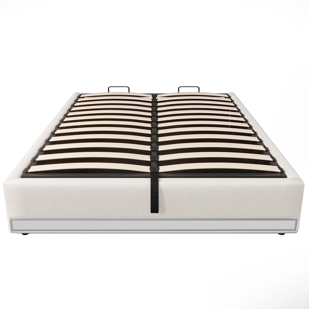 Letto contenitore - Xylo - 140x200 cm LED USB beige