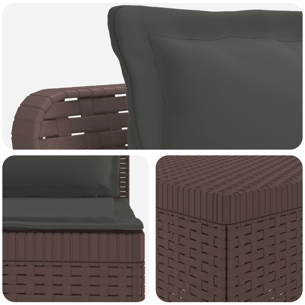 Divano da esterno-Divano da Giardino 3 posti con cuscini in look rattan PP 669940