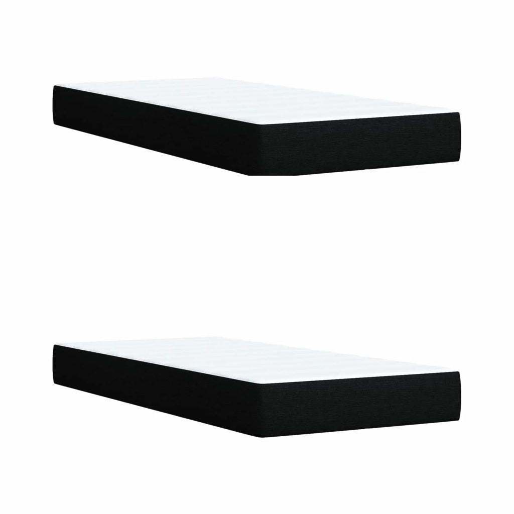 Letto box spring con materasso Nero 200 x 200 cm Tessuto 3451044