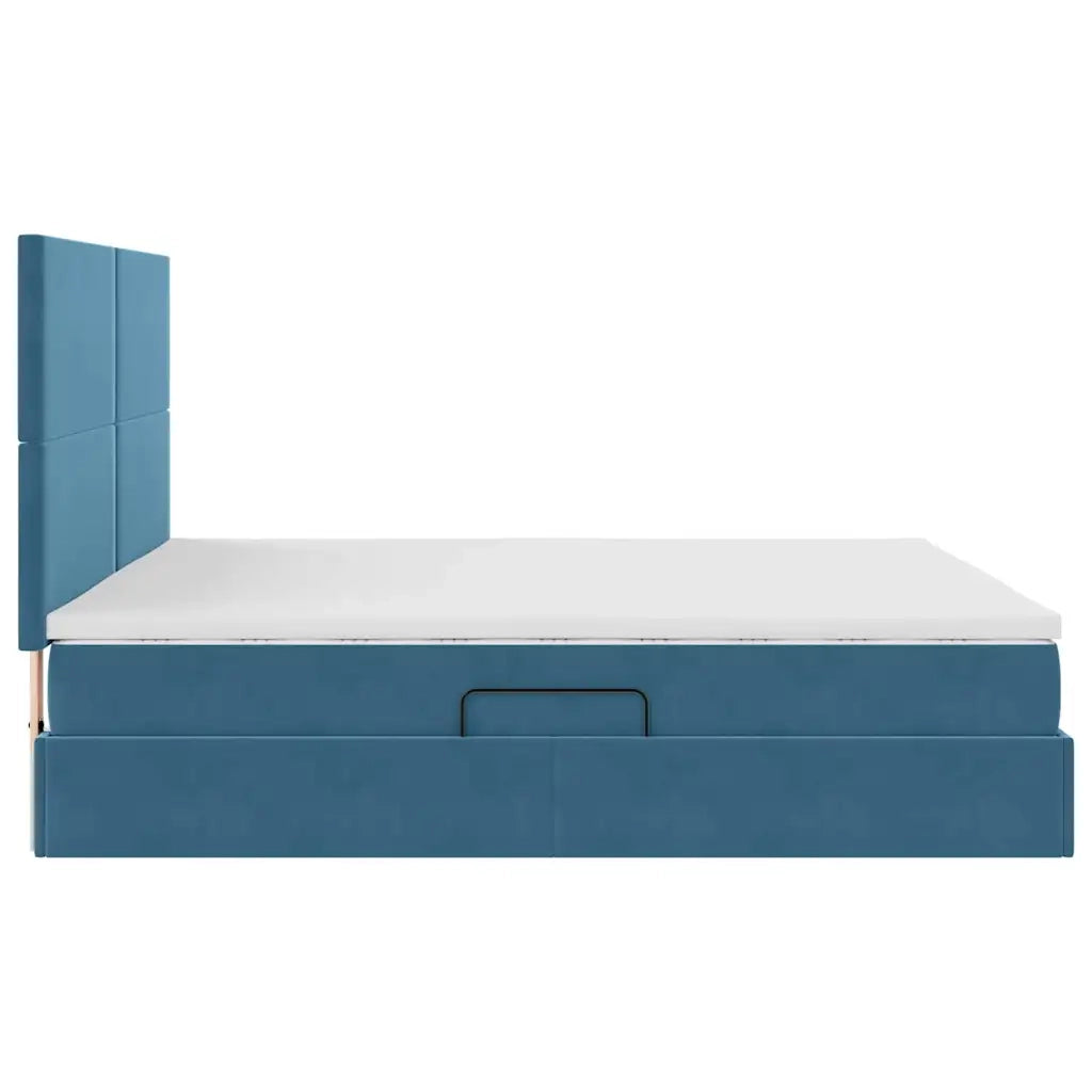 Letto con contenitore e materasso Blu Scuro 160 x 200 cm 3371983