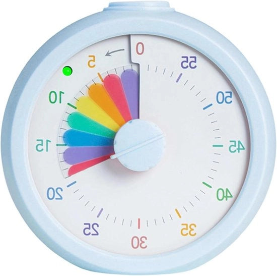 Timer Visivo per Bambini - Aiuto allo Studio - Visualizzazione Arcobaleno - 48 x 103 cm - Blu