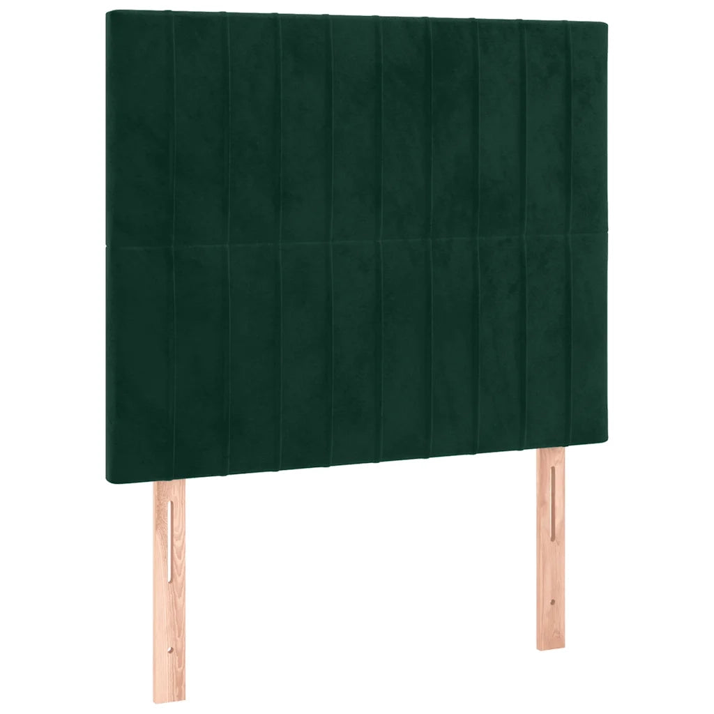 Testiera | Testata Verde Scuro 100x5x118/128 cm Velluto