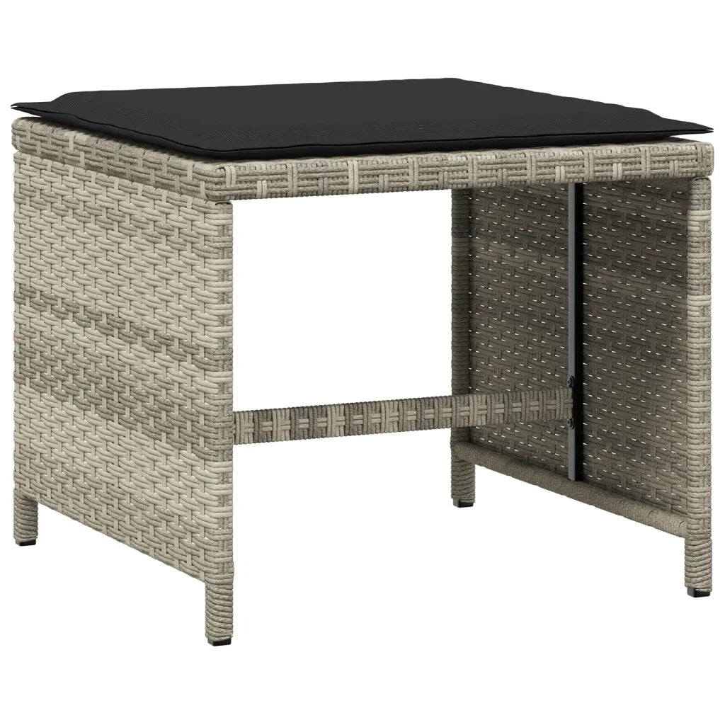 Set da Pranzo da Giardino 15 pz con Cuscini Grigio Polyrattan 3277762