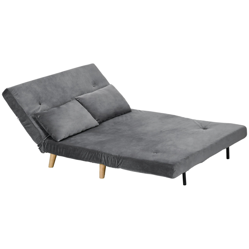 Divano letto ¨C Minimal ¨C grigio, velluto, 130x78x79 cm