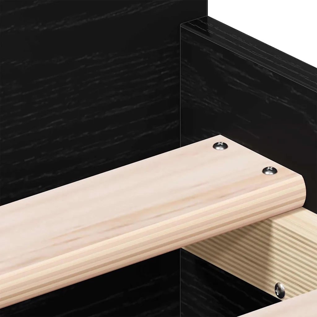 Struttura del letto con testiera-Giroletto con Testiera Rovere Nero 193 x 78 x 50 cm