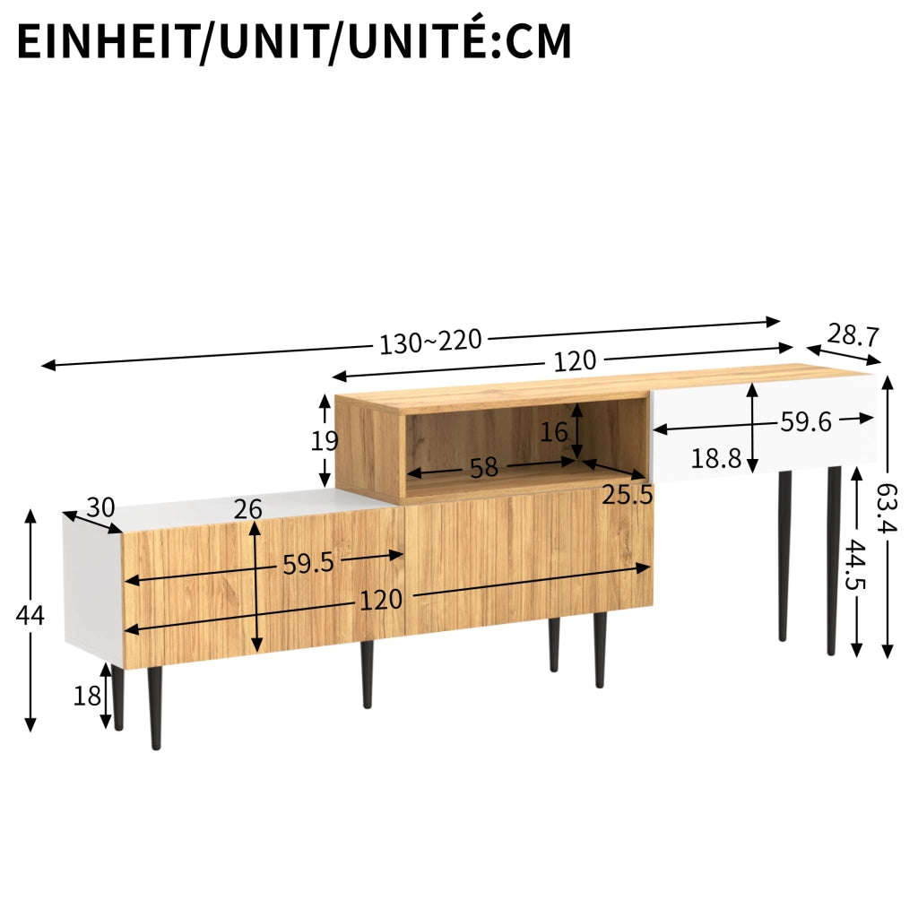 Mobile TV moderno - Zephmum- Lunghezza regolabile design modulare 2 parti