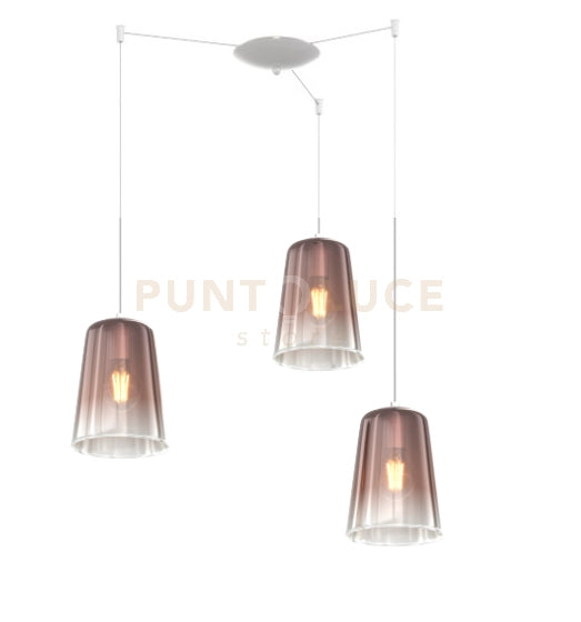 SOSPENSIONE BIANCO SPOSTABILE 3 LUCI RAME 1164BI-S3 S-RA