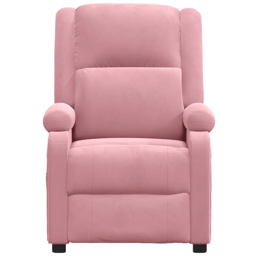 Poltrona Reclinabile Rosa in Velluto 342403
