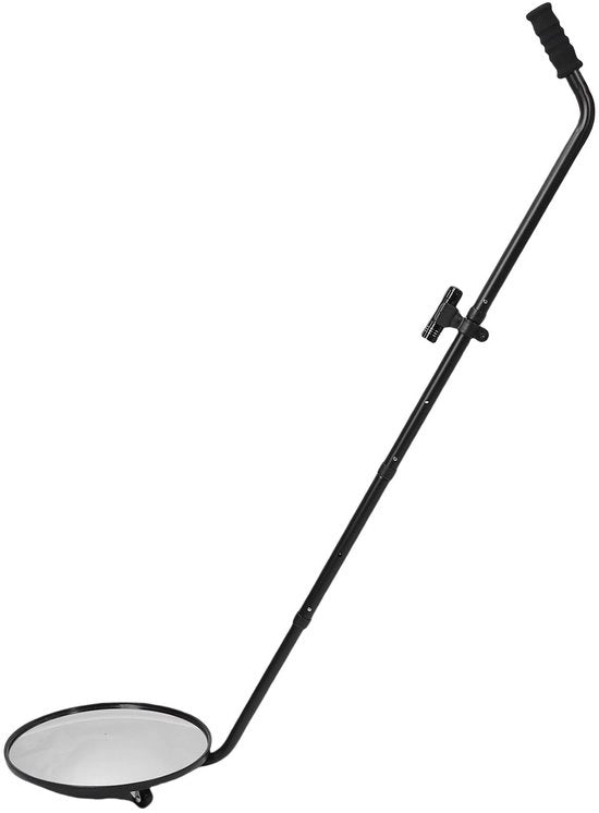 Specchio di ispezione convesso da 30 cm - Ricerca specchio con angolo regolabile - 3 ruote - Lampada da tasca LED - Acquario con 2x ingrandimento