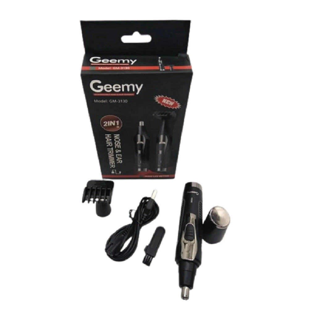 Trade Shop - Rasoio 2 In 1 Rifinitore Per Naso Capelli Basette Orecchie Ricaricabile Gm-3130 -
