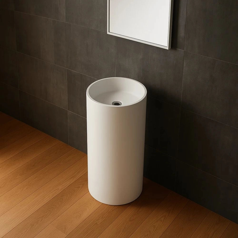 Lavabo free standing klaus artificial stone bianco opaco matt *** confezione 1