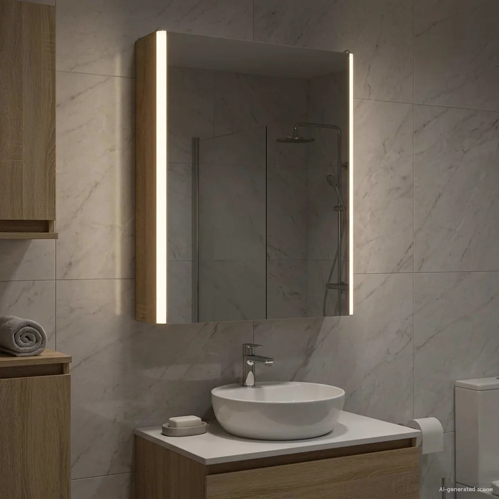 Mobiletto per specchio da bagno Rovere Sonoma 889225