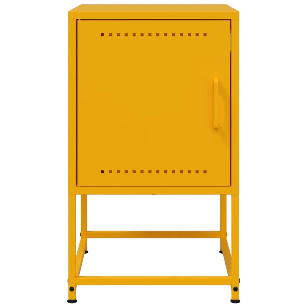 Comodino-Tavolino da notte Giallo Senape 36x39x60,5 cm in Acciaio 846126