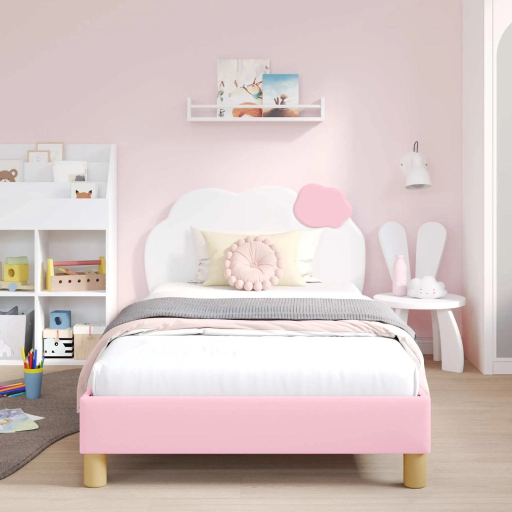 Struttura letto bambini con testata Rosa 90 x 190 cm PU 42011020