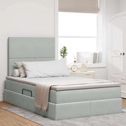 Letto con contenitore e LED Grigio chiaro 120 x 200 cm Velluto 3372597