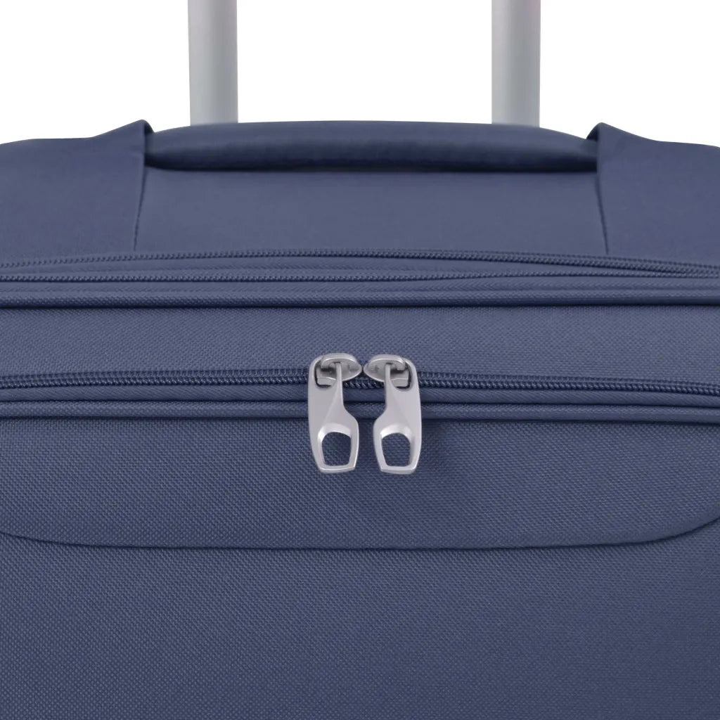3 pz Set di Valigie Trolley Morbide Blu Marino 91317