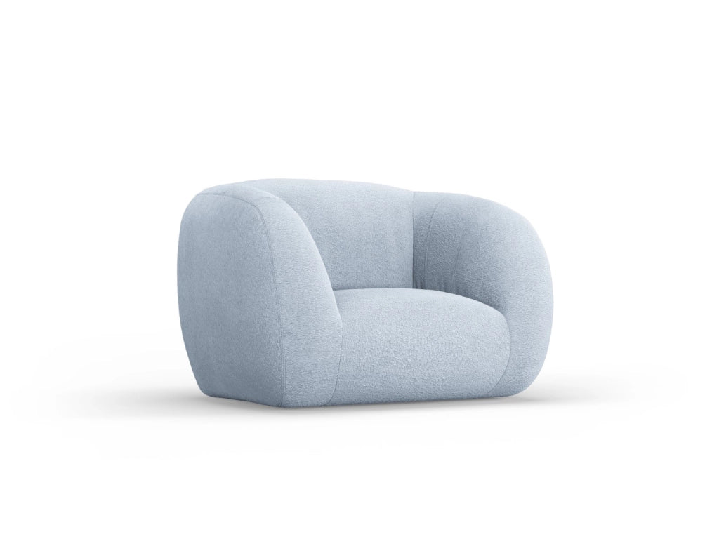 Cosmopolitan Design - Poltrona "Essen" in bouclé azzurro 