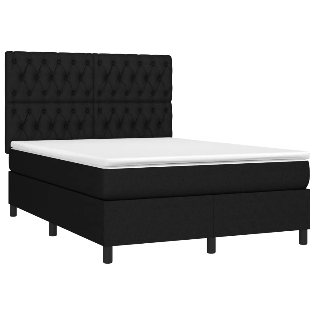 Giroletto a Molle con Materasso Nero 140x190 cm in Tessuto 3142011
