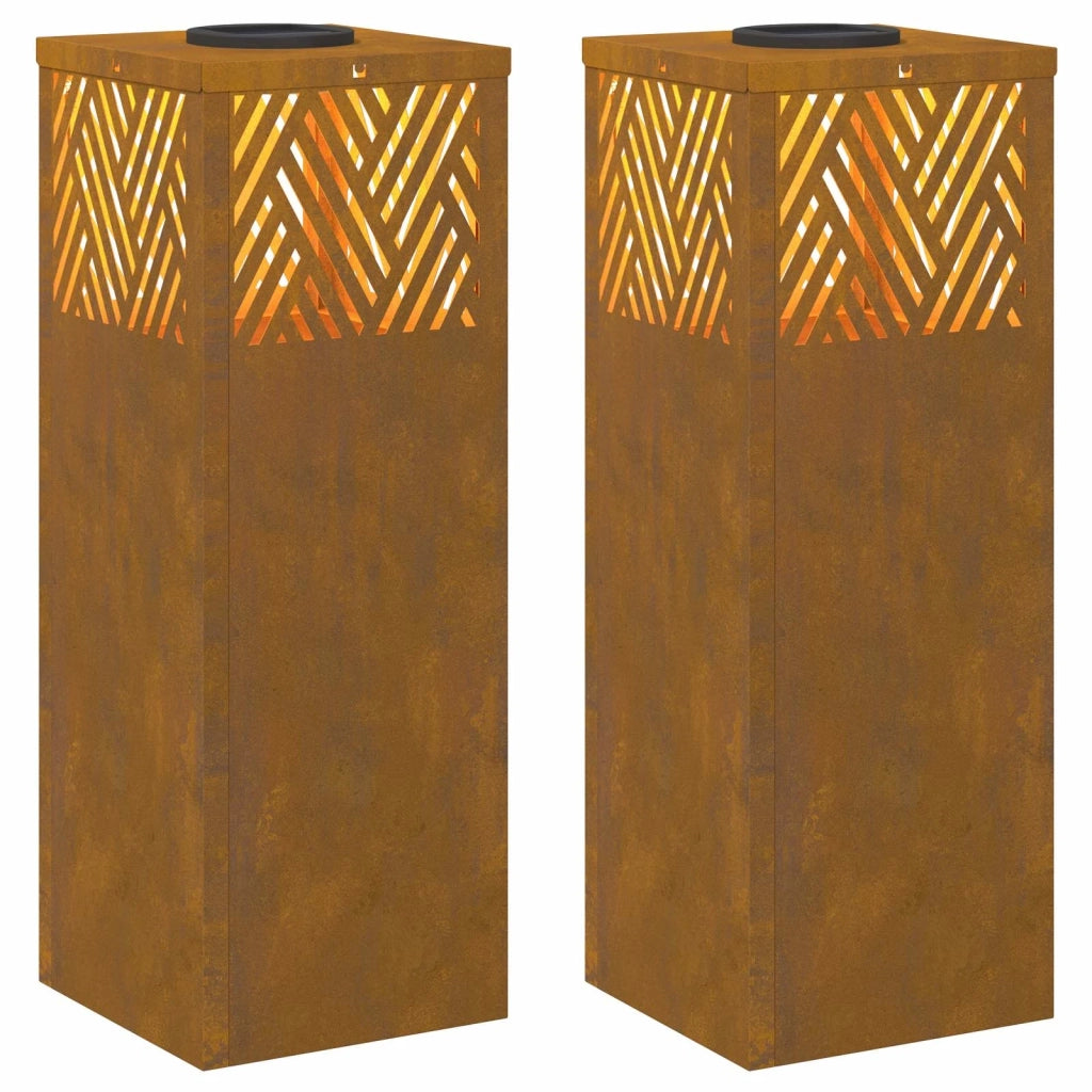 Faro LED solare per sentieri 2 pcs Bronzo 879729