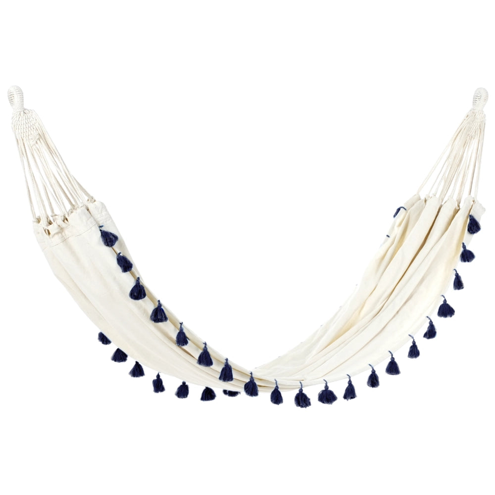 Amaca da esterno con seduta in cotone Beige e blu per interni ed esterni in stile Boho