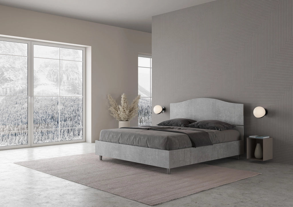 BS COM Letto matrimoniale contenitore 160x200 cemento