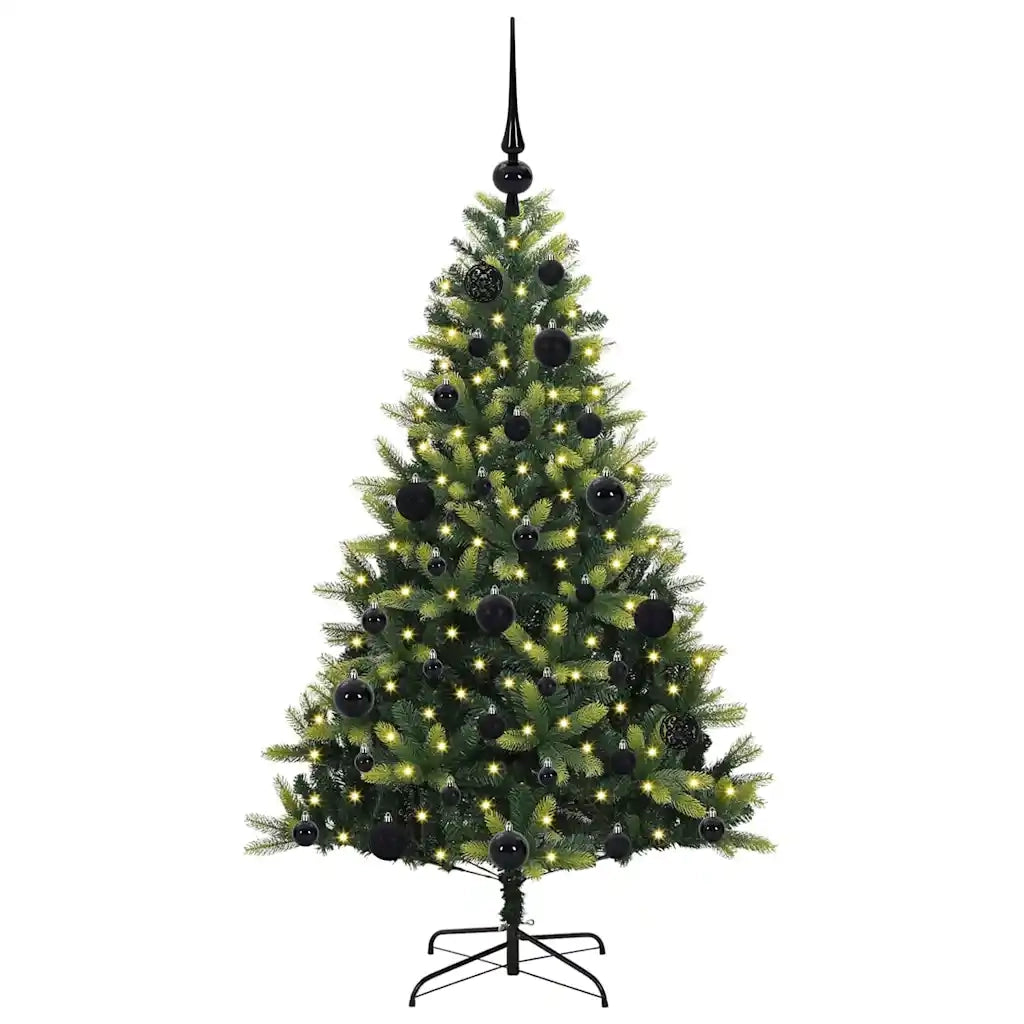 Albero di Natale Artificiale Pieghevole 150 LED Verde 120 cm 3395974