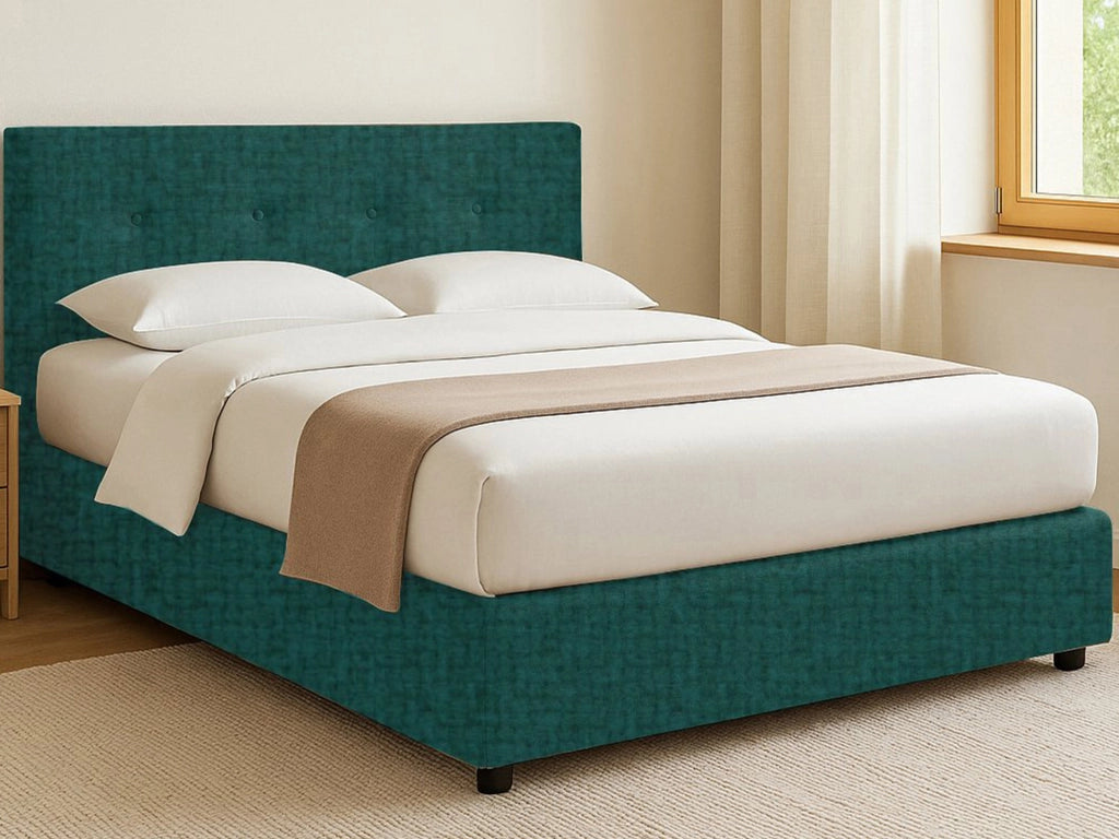 Ripon, Letto Singolo Sfoderabile Made in Italy, Verde Petrolio