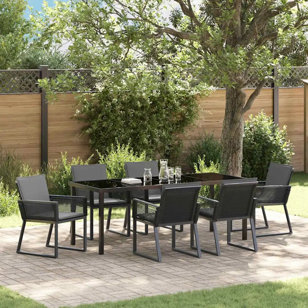 Set da Pranzo per Giardino 7 pcs Nero 3379322