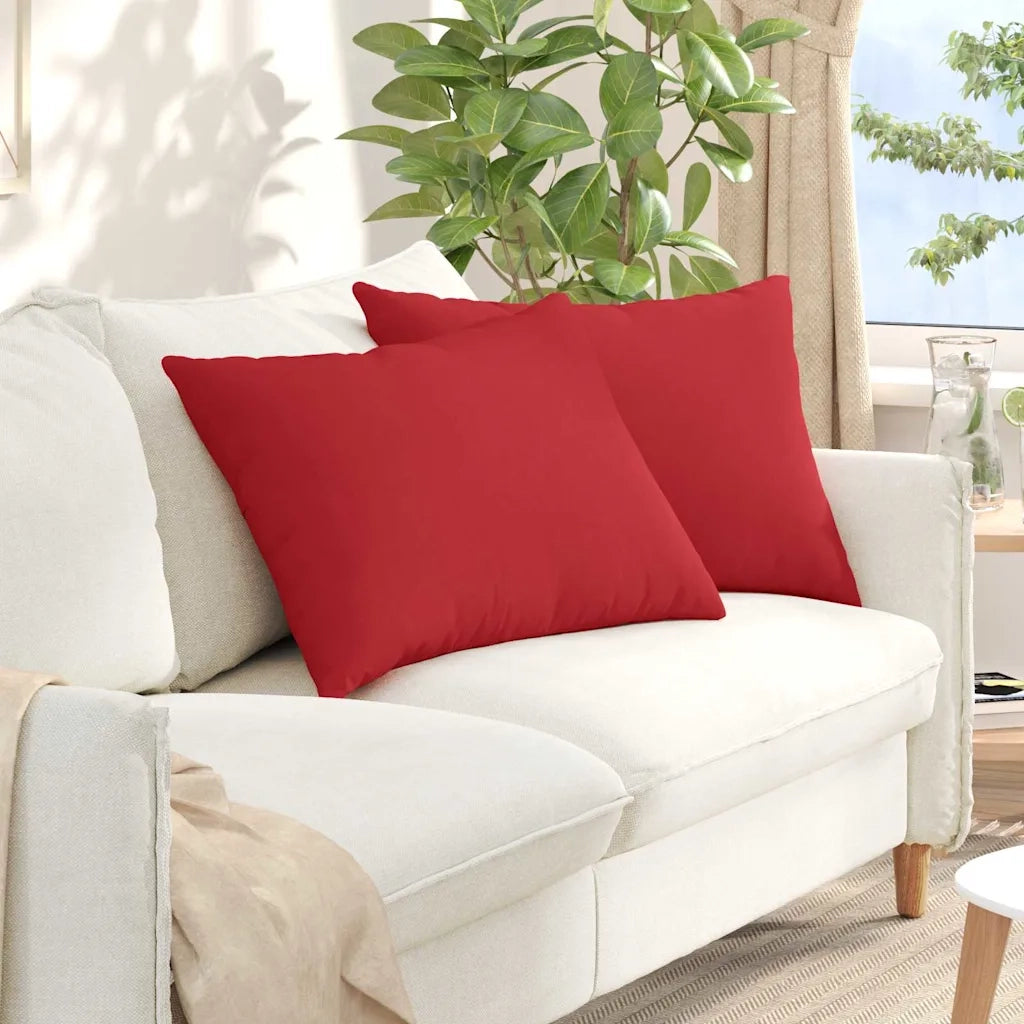 Cuscini da Divano 2 pz | Cuscini per sedie Rosso 70 x 50 cm Tessuto
