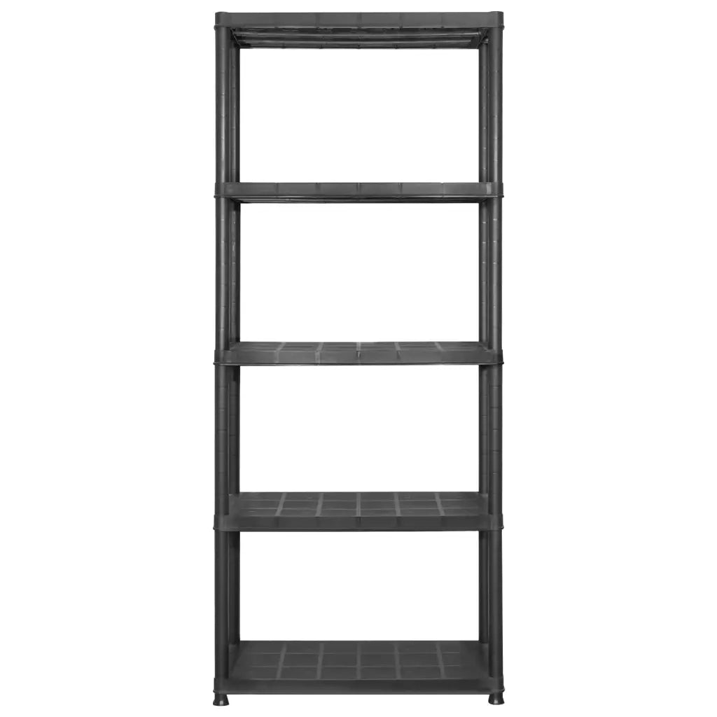 Scaffale a 5 Ripiani Nero 284x38x170 cm in Plastica 3059860