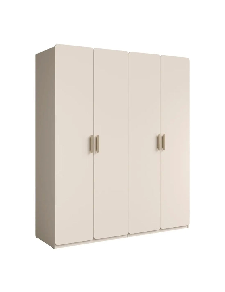 Camera completa AMALIE beige – Letto 160x200 cm con doghe, armadio, cassettiera e 2 comodini