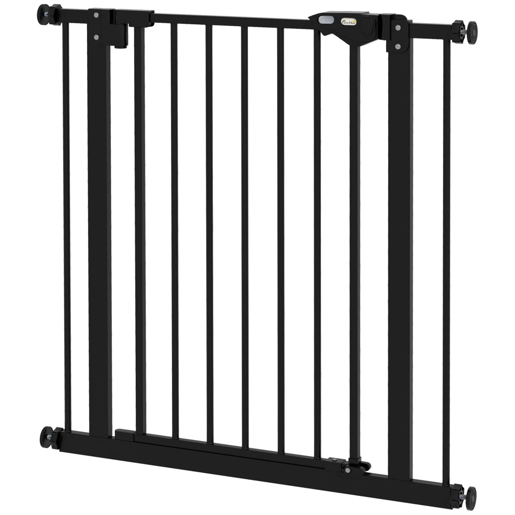 Cancelletto di Sicurezza per Cani e Animali ¨C Xylo ¨C Chiusura Automatica Nero 68x77 cm