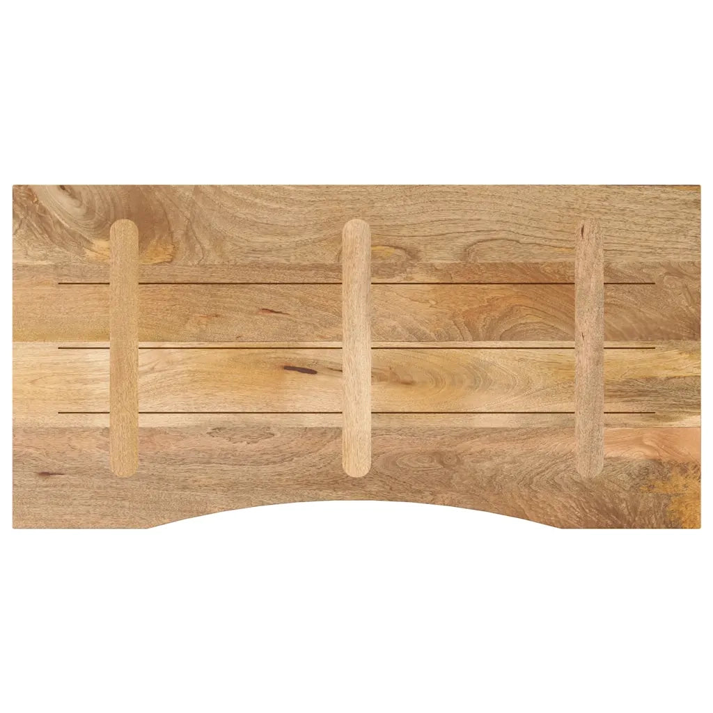 Piano Scrivania con Curva-Piano Tavolo-Top della scrivania 120x50x2,5cm Massello Grezzo di Mango