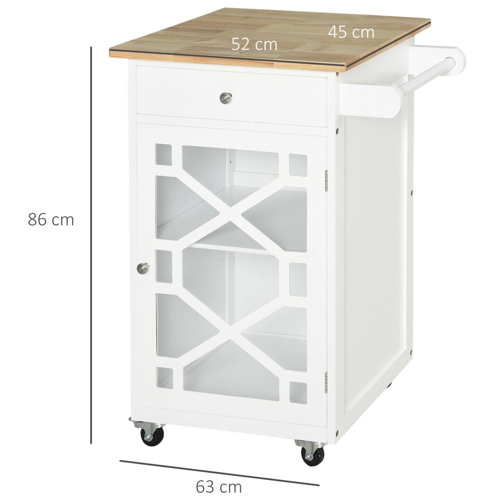 Tavolino da cucina con ruote ¨C Minimal ¨C Bianco