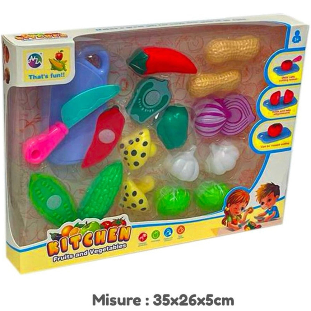 Trade Shop - Set Di Frutta E Verdura Attacca E Stacca Gioco Di Simulazione Per Bambini 3+ -