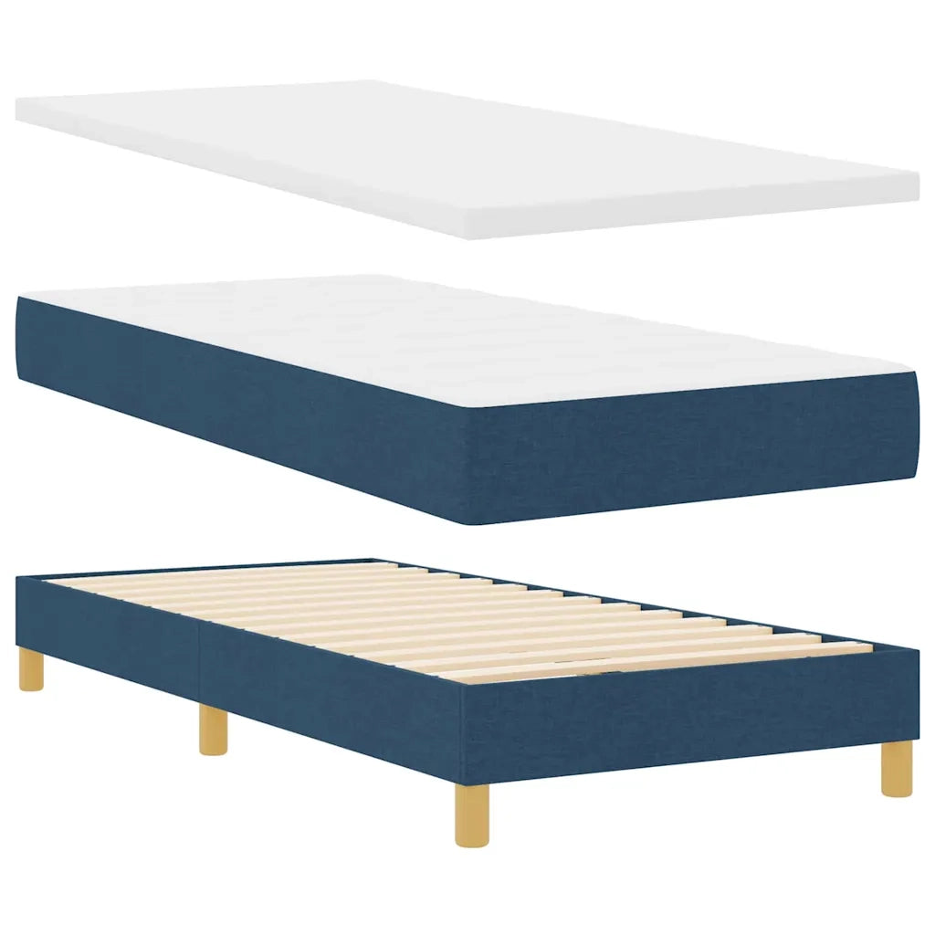 Letto a molle con cuscino con testiera Blu 100 x 200 cm Tessuto 3338901