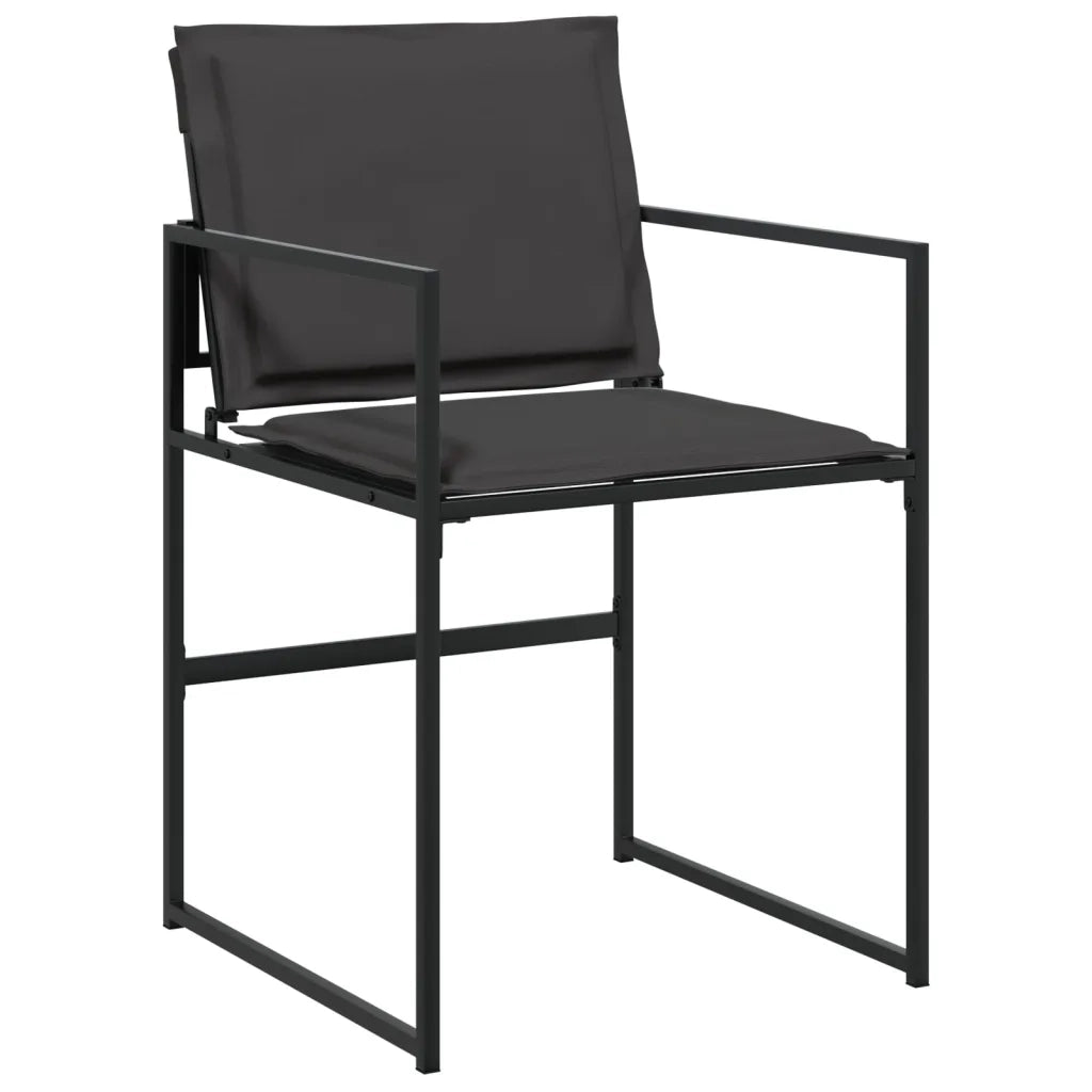 Set da Pranzo da Giardino 11 pz con Cuscini Nero in Textilene 3295079