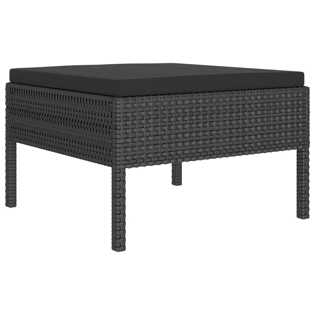 Set Divani da Giardino 8 pz con Cuscini in Polyrattan Nero 3094545