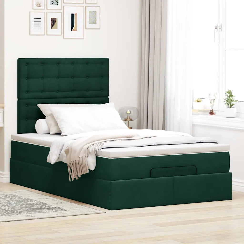 Struttura Letto Pouf con Materassi 120x190 cm Velluto 3313604