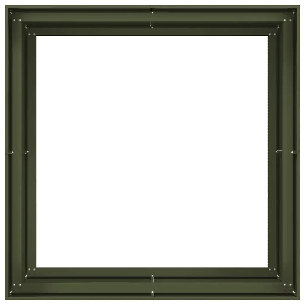 Fioriera Verde Oliva 100x100x80 cm in Acciaio