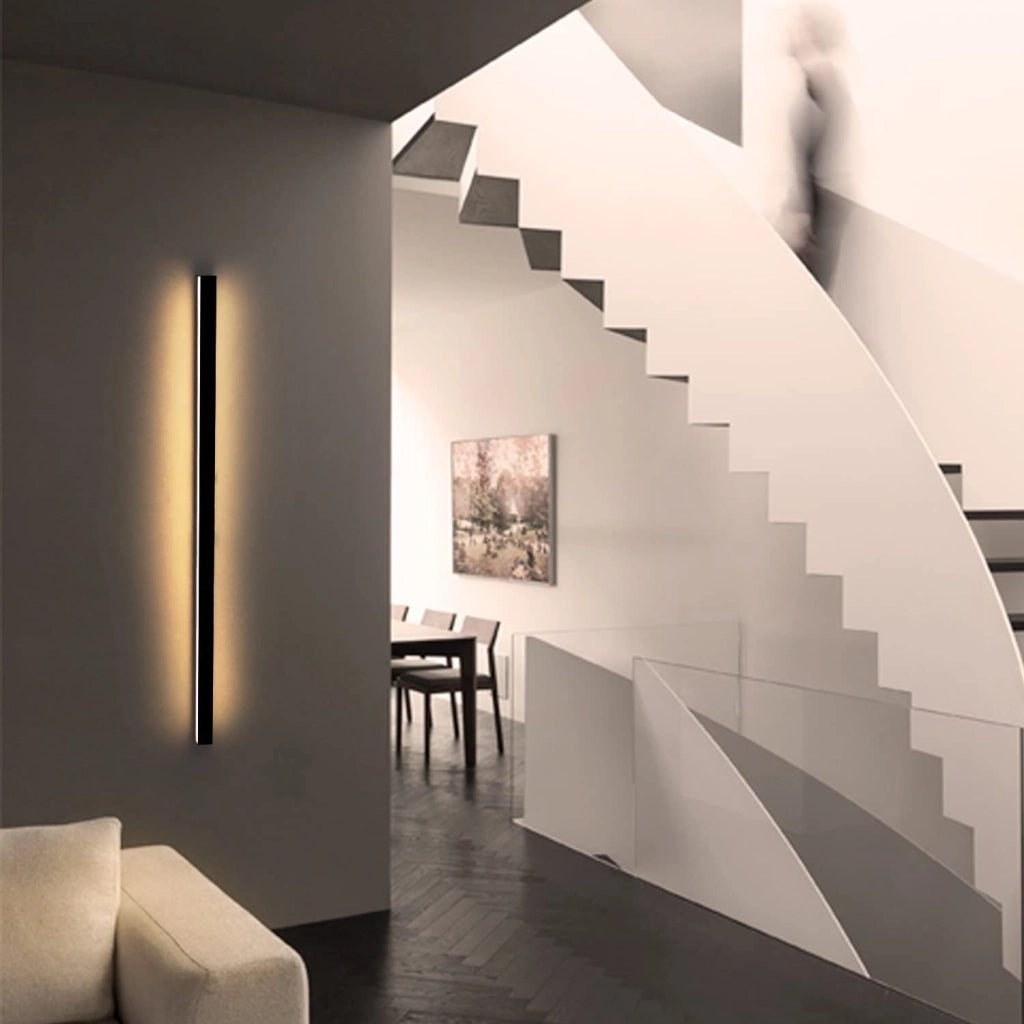 ZMH Moderna applique da parete a LED nera da 80cm per interni per corridoio e camera da letto